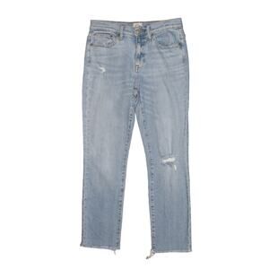 J.CREW $98 Light Wash Distressed Ripped Slim Boyfriend Jean Size 26